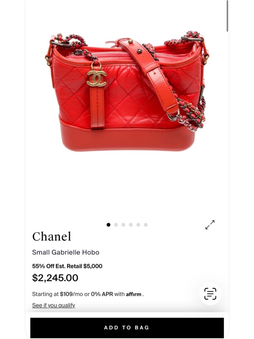 CHANEL Quilted Gabrielle Hobo in Bright Red with Gold Hardware